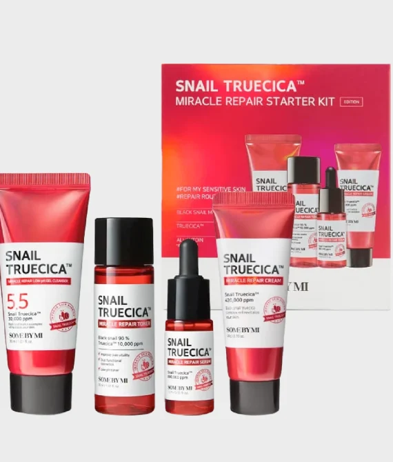 SOME BY MI – Snail Truecica Miracle Repair Starter Kit (Cleanser 30ml, Toner 30ml, Serum 10ml, Cream 20g)