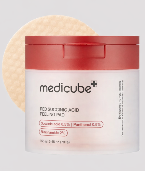Medicube – Red Succinic Acid Peeling Pad 155G 70 Pads